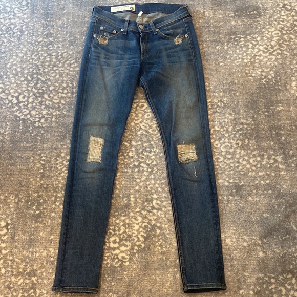 rag & bone Denim - RAG & BONE SKINNY DISTRESSED JEANS